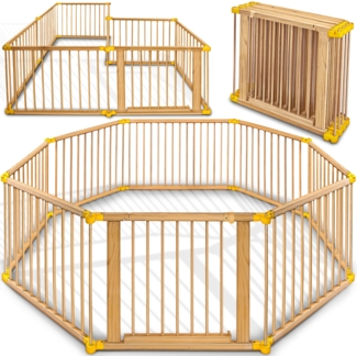 KIDUKU® Laufgitter 7,2M inklusive Tür Baby Laufstall Absperrgitter