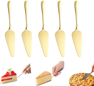 Coonoor Kuchenheber Fünfteiliges Set Edelstahl-Kuchenheber mit gezacktem Rand, geeignet für Restaurants, Küchen und Partys