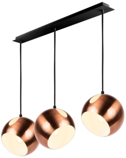 s.luce Ball Hängeleuchte 3-flammig mit Deckenschiene Kupfer