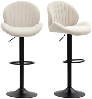 SeedWave Barhocker 2er Set Barstühle Chenille Höhenverstellbar 360° Drehbar Bistrohocker, Küchenhocker mit Fußstütze, Anti-Rutsch-Gummiring