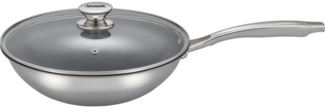 Hanseatic Wok hanseatic, Edelstahl, aus Dreischicht-Material mit Antihaft-Versiegelung, ø 28 cm, Induktion