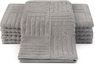 ROSS Gästehandtücher CARRE, Frottier (Packung, 6-St), 100% Baumwolle, Rippenstruktur, große Farbauswahl