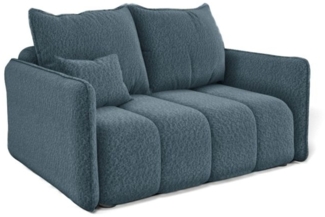 Sofa Designersofa 2-Sitzer MORGANO Stoff Abriamo Blau