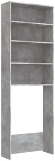 Waschmaschinenschrank, Waschküchenschrank Betongrau 64x24x190 cm de7936