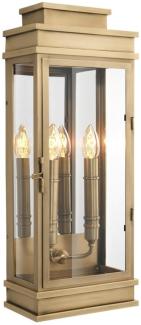 Casa Padrino Wandleuchte Antik Messing 23 x 13 x H. 58 cm - Luxus Wohnzimmermöbel