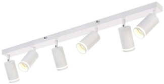 ZMH Deckenstrahler 6 Flammig Schwarz/Weiß GU10 Deckenlampe Modern Schwenkbar 355 ° Flur, Einfache Installation, ohne Leuchtmittel, Innen Metall Deckenlampe Rund Deckenspots für Wohnzimmer