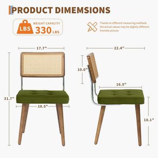 GarveeMore Esszimmerstuhl aus natürlichem Rattan 2er-Set,Küchenstühle im Mid-Century-Stil (1 St), moderne Esszimmerstühle im Boho-Stil mit stabilen Holzbeinen