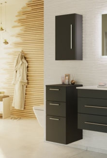 Badschrank-Set - Midischrank 75cm und Hängeschrank 62cm grafit : Grafit