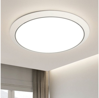 JDONG LED Deckenleuchte 36W Rund Flach Rosa/Grau/Blau Deckenlampe Durchmesser 40cm, 3000LM Kinderzimmerlamp, 3000K Warmweiß Modern Schlicht Lampe Dünn, für Schlafzimmer Flur Küche Wohnzimmer Balkon Keller