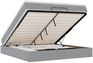 vidaXL Ottoman-Bett mit Matratze Hellgrau 160x200 cm Stoff 3311120