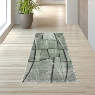 TeppichHome24 Teppich Moderner Wohnzimmer Teppich mit geometrischem Muster in grün, rechteckig