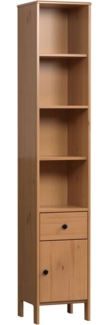 welltime Hochschrank Kall (1-St) Badschrank aus Kiefer-Massivholz mit Schublade - (B/T/H) 35/33/188 cm