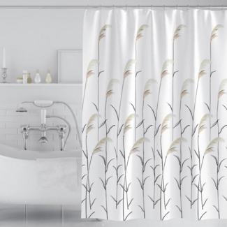 BYSURE Duschvorhang Breite 180 cm (1-tlg), Blumen Badezimmer Deko aus Stoff mit Haken