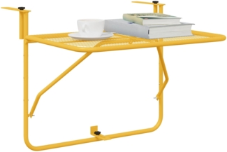 vidaXL Hängender Balkontisch Senf 60 x 39 x 65 cm Stahl 42008081