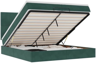 vidaXL Ottoman-Bett mit Matratzen Dunkelgrün 200x200 cm Samt 3313424