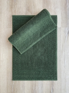 Badematten-Set (2 Stück), 'Karo', Khaki