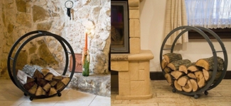 Kaminholzregal Kaminholzständer Rund D-70cm Grau 80004 Holzkorb Kaminholzhalter