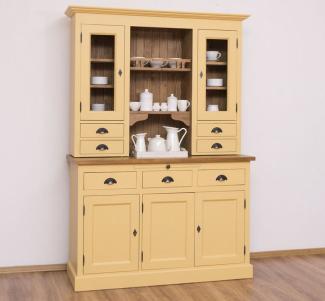 Landhaus Buffetschrank im Vintage Design - gelb, braun