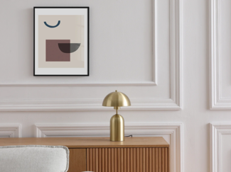 Vente-unique - Tischlampe Pilzform – gebürstetes Messing – Ø 20 x H 35,5 cm – Gold – TANTA