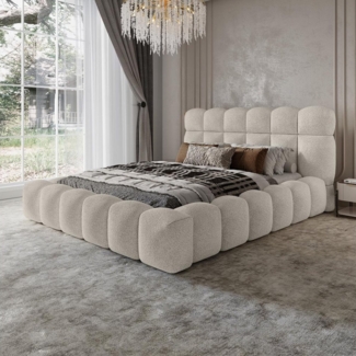 Compleo Polsterbett boucle Designerbett, BUBBL ideale Bett für ein modernes Schlafzimmer
