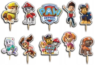 Festivalartikel Tortenstecker PAW PATROL Topper Set 10 Stk Geburstag Torten Deko Kuchen Junge