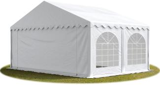 TOOLPORT Festzelt Partyzelt 5x5 m PREMIUM, hochwertige PVC Plane 750 N in weiß 100% wasserdicht mit Bodenrahmen