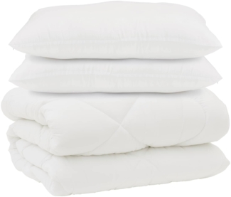 vidaXL Decke mit Kissen 3 pcs Weiß Mikrofaser und Daunenfedern 3377910