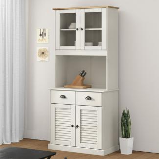 vidaXL Highboard VIGO Weiß 78x40x175 cm Massivholz Kiefer 3188302