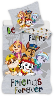 PAW PATROL Bettwäsche Paw Patrol Grey Bettwäsche Set 140x200 cm Mikrofaser, 100% Polyester