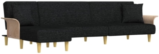 vidaXL Schlafsofa in L-Form Schwarz 279x140x70 cm Stoff 3157213