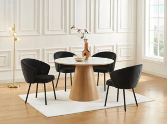 Vente-unique - Stuhl 2er-Set - Stoff & Metall - Schwarz - TANURY