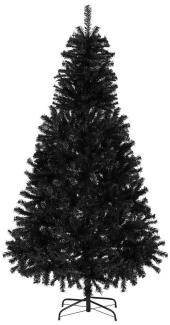 Salcar Künstlicher Weihnachtsbaum Schwarzer Weihnachtsbaum Künstlich Tannenbaum mit Ständer Schwarz, Edeltanne, 180 cm mit 735 Spitzen, Zusammenklappbares Pop-up Aufzubauen