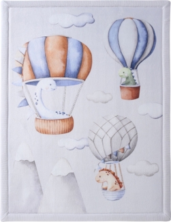 Hakuna Matte Wolkenweicher Kinderteppich | Dinosaurier Ballons 170x120x2,5cm
