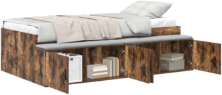 vidaXL Bettrahmen Geräucherte Eiche 100 x 200 cm Holzwerkstoff 3335185