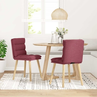 vidaXL Esszimmerstühle 2 Stk. Weinrot Stoff 4101296