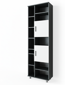 Badschrank Ilias Anthrazit/Weiß 60 x 190 cm Vicco