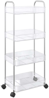 vidaXL Aufbewahrungswagen 4 Etagen Transparent 37 x 28 x 95 cm Acryl