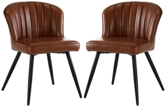WAHSON OFFICE CHAIRS Esszimmerstuhl 2er Set, Gebogene Linie Rückenlehne, Küchenstuhl mit goldenem Fuß (2 St)