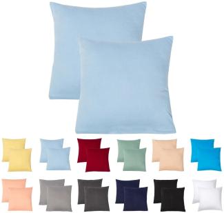 Livessa 2er Set Kissenbezug 40x40 aus%100 Baumwolle Jersey Stoff - Verdeckter Reißverschluss, Kopfkissenbezug 40x40 cm, Kissenhülle, Ultra weich und atmungsaktiv, Oeko-Tex Zertifiziert