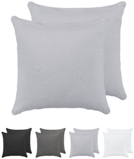 BRB HOME Kissenbezüge Kissenhülle Kopfissenbezug Couchkissen Dekokissen Sofakissen, (2 Stück), 40x40 cm, 100% Baumwolle, 165 g/m², Jersey, weich, Pflegeleicht