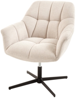 riess-ambiente Loungesessel PAPILLON champagner beige/schwarz – Stoff, drehbar, höhenverstellbar (Einzelartikel, 1-St), bequemer Dreh-Sessel mit 360° Funktion – ideal für moderne Wohnzimmer