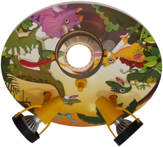 Coole Deckenlampe mit Dino Motiv fürs Kinderzimmer, 3 flammig schwenkbar, Ø 35cm