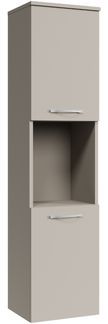 Badplaats Badezimmerschrank Montreal 30 x 30 x 131 cm Cashmere - Hoch Badschrank Mit 2 Türen