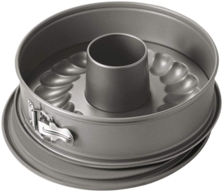 Kaiser La Forme Springform mit Flach- und Rohrboden 26 cm, 2 Böden, runde Backform, auslaufsicher, antihaftbeschichtet, grau