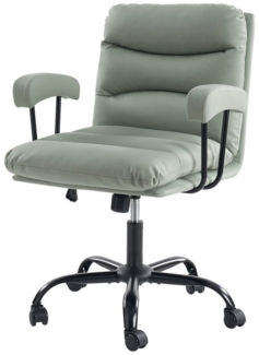 HULALA HOME Bürostuhl Ergonomischer Bürostuhl mit verstellbarer Höhe, 360-Grad Drehfunktion, mit Metallfüßen, für Arbeitszimmer und Büro, Grün