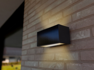 HYBRID LED Außenwandleuchte INKA, Solar & Strom 230V, Anthrazit 18cm breit