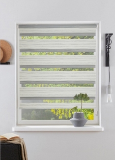 Doppelrollo PAGELLA, my home, Lichtschutz, ohne Bohren, freihängend, Klemmfix, mit eingewebten Chenillefäden NEUHEIT!