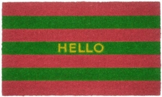 Giftcompany Fußmatte Fußmatte aus Kokosfasern Hello gestreift (75x45cm)