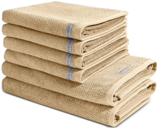 Ross Selection 6 tlg. Frottier-Set - 4 X Handtuch (50 X 100cm), 2 X Duschtuch (70 X 140cm) - 540 g/m2 - Sand