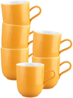 Seltmann Weiden Liberty Pure Colors Henkelbecher 400 ml 6er Set - Mango Orange